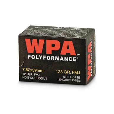 Wolf WPA Polyformance, 7.62x39mm, FMJ, 123 Grain, 20 Rounds