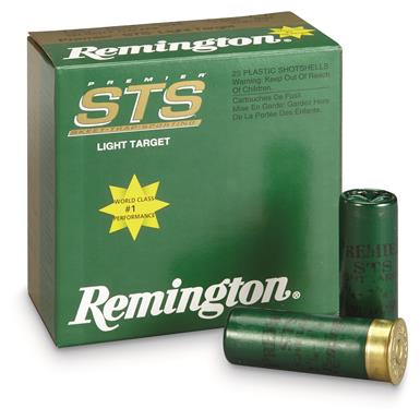 Remington, 12 Gauge, Premier STS, Light Target Loads, 2 3/4", 1 1/8 ozs., 25 Rounds