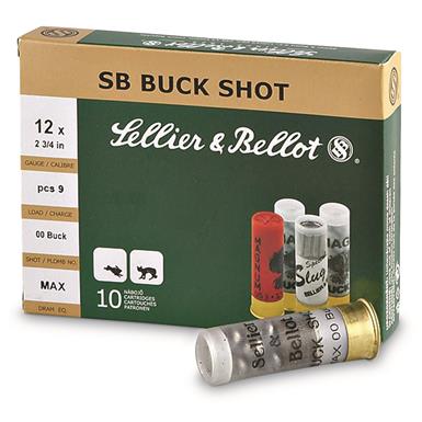 Sellier & Bellot, 12 Gauge, 3", 00 Buckshot, 15 Pellets, 10 Rounds