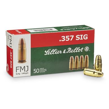 Sellier & Bellot Pistol, .357 SIG, FMJ, 140 Grain, 50 Rounds