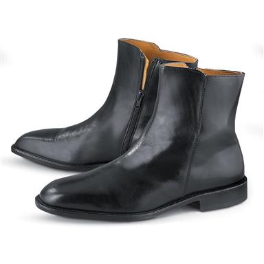 mens side zip boots black