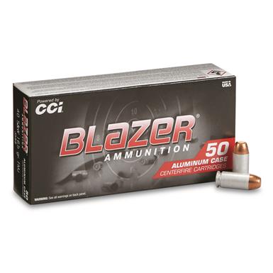CCI Blazer Aluminum Case, .40 S&W, FMJ, 165 Grain, 50 Rounds