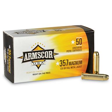 Armscor, .357 Magnum, FMJ, 125 Grain, 500 Rounds - 94263, .357 Magnum ...