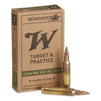 Winchester White Box, 5.56x45mm NATO, M855 "Green Tip", 62 Grain, 20 Rounds