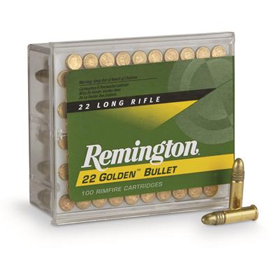 Remington Golden Bullet, .22LR High-Velocity, RN, 40 Grain, 100 Rounds