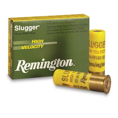 Remington Slugger High Velocity Slugs, 20 Gauge, 2 3/4" Shell, 1/2 oz., 5 Rounds