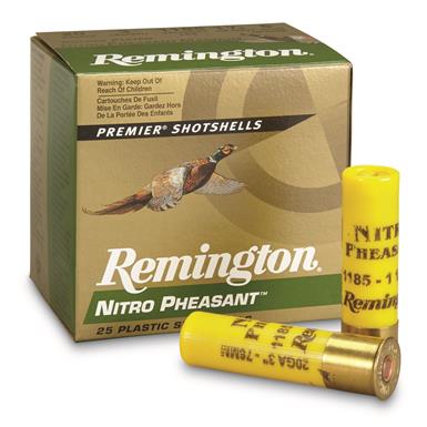 Remington Nitro Pheasant Loads, 20 Gauge, NP20M, 3" 1 1/4 ozs., 25 Rounds