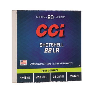 CCI #12 Pistol Shot Shells, .22LR, 31 Grain, 20 Rounds