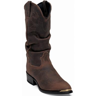brown slouch riding boots