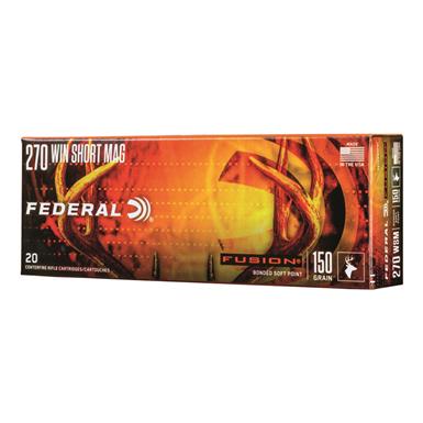 Federal Fusion, .270 Winchester Short Magnum, SPTZ BT, 150 Grain, 20 Rounds