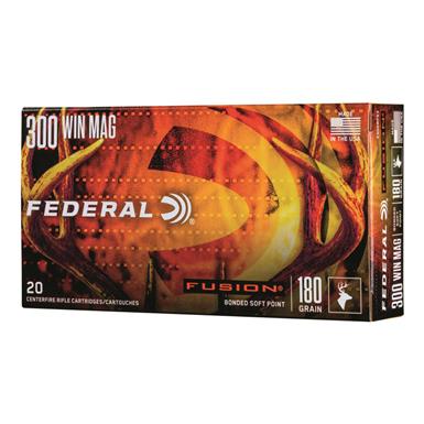 Federal Fusion, .300 Winchester Magnum, Fusion Soft Point, 180 Grain, 20 Rounds
