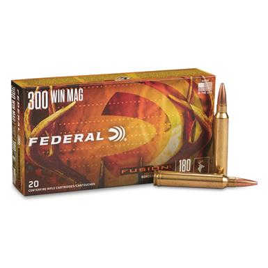 Federal Fusion, .300 Winchester Magnum, Fusion Soft Point, 180 Grain, 20 Rounds