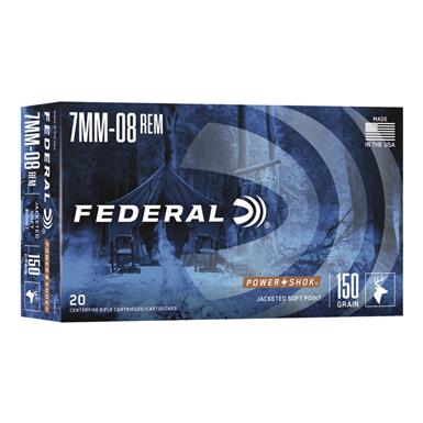 Federal Power-Shok, 7mm-08 Rem., SHCSP, 150 Grain, 20 Rounds