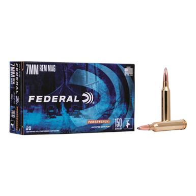 Federal Power-Shok, 7mm Remington Magnum, SP, 150 Grain, 20 Rounds
