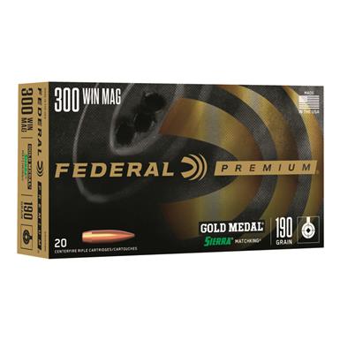 Federal Premium Gold Medal .300 Win. Mag., BTHP, 190 Grain, 20 Rounds