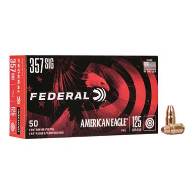 Federal, American Eagle Pistol, .357 Sig, FMJ, 125 Grain, 50 Rounds