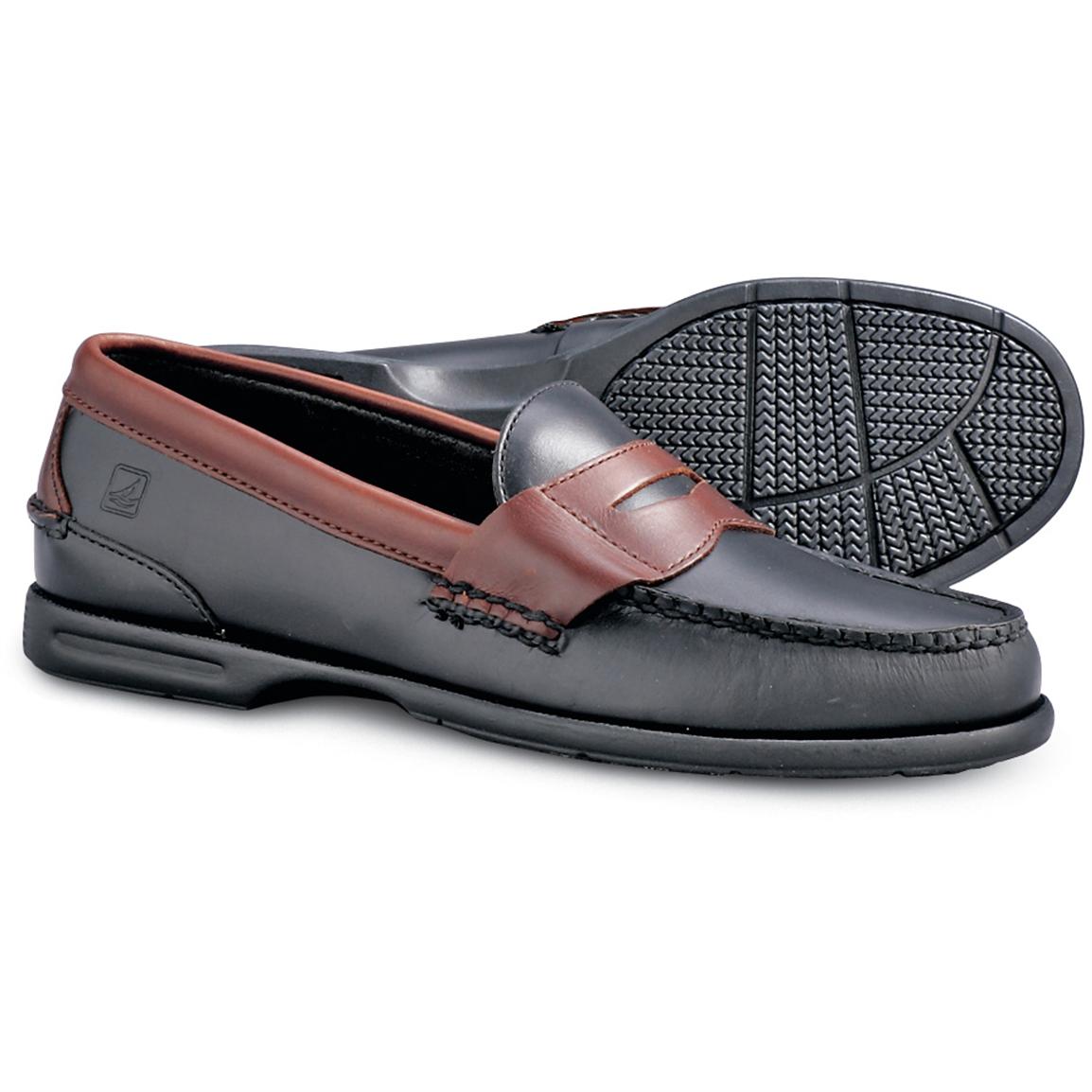 Men's Sperry® Tremont Penny Loafers, Black / Amaretto - 100691, Dress ...