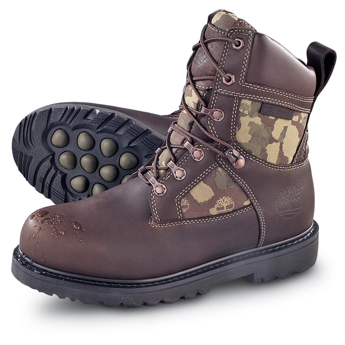 Men's Timberland® Waterproof Camo Boots, Brown / Camo - 101747, Hunting ...