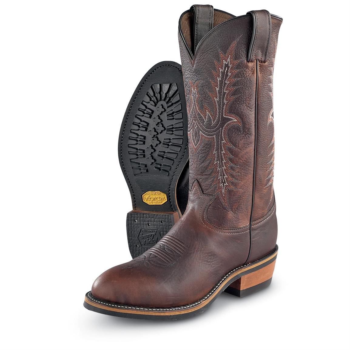 Men's Tony Lama™ Vibram® Western Work Boots, Brown - 102935, Cowboy ...