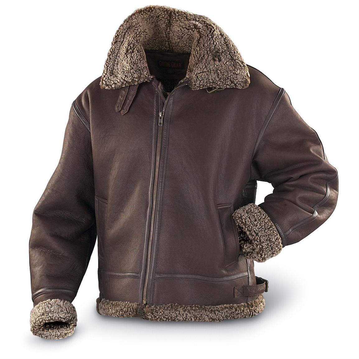 Guide Gear  Shearling  B3 Bomber Jacket  Brown 102970 