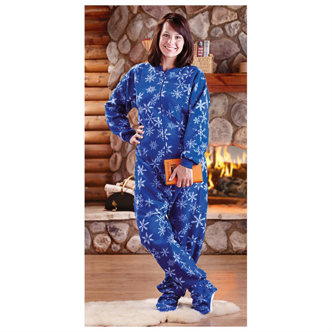 Women's Guide Gear® Footie Pajamas - 103041, Sleepwear & Pajamas ...