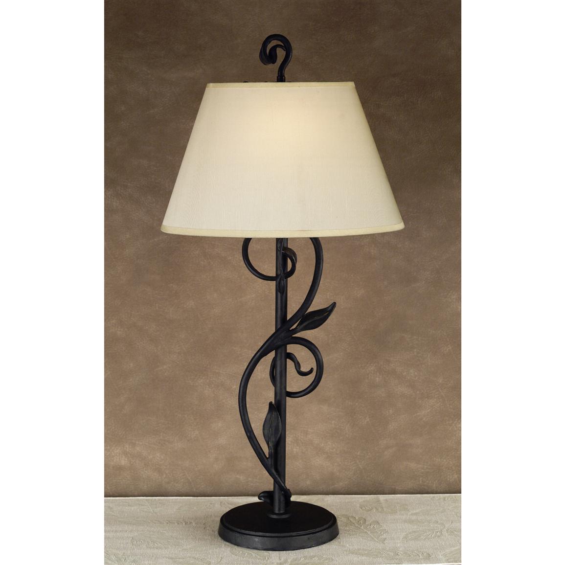 Quoizel® Hand Forged Iron Table Lamp with Shade - 103217, Lighting at ...