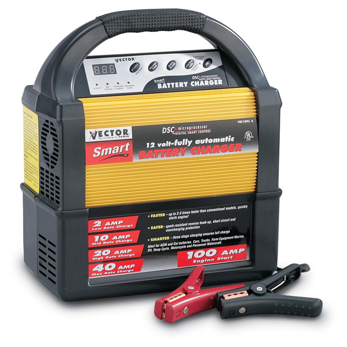 2/10/20/40 amp Vector® Smart™ Charger with 100-amp Engine Start - 10373
