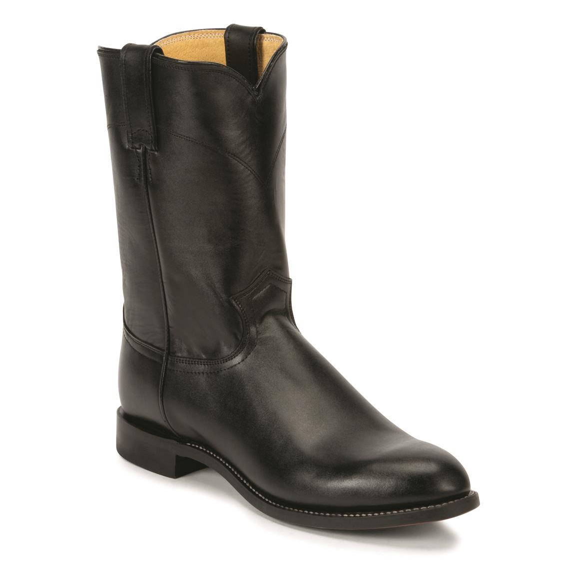 Justin Men's Jackson Roper Black Western Boots, Black