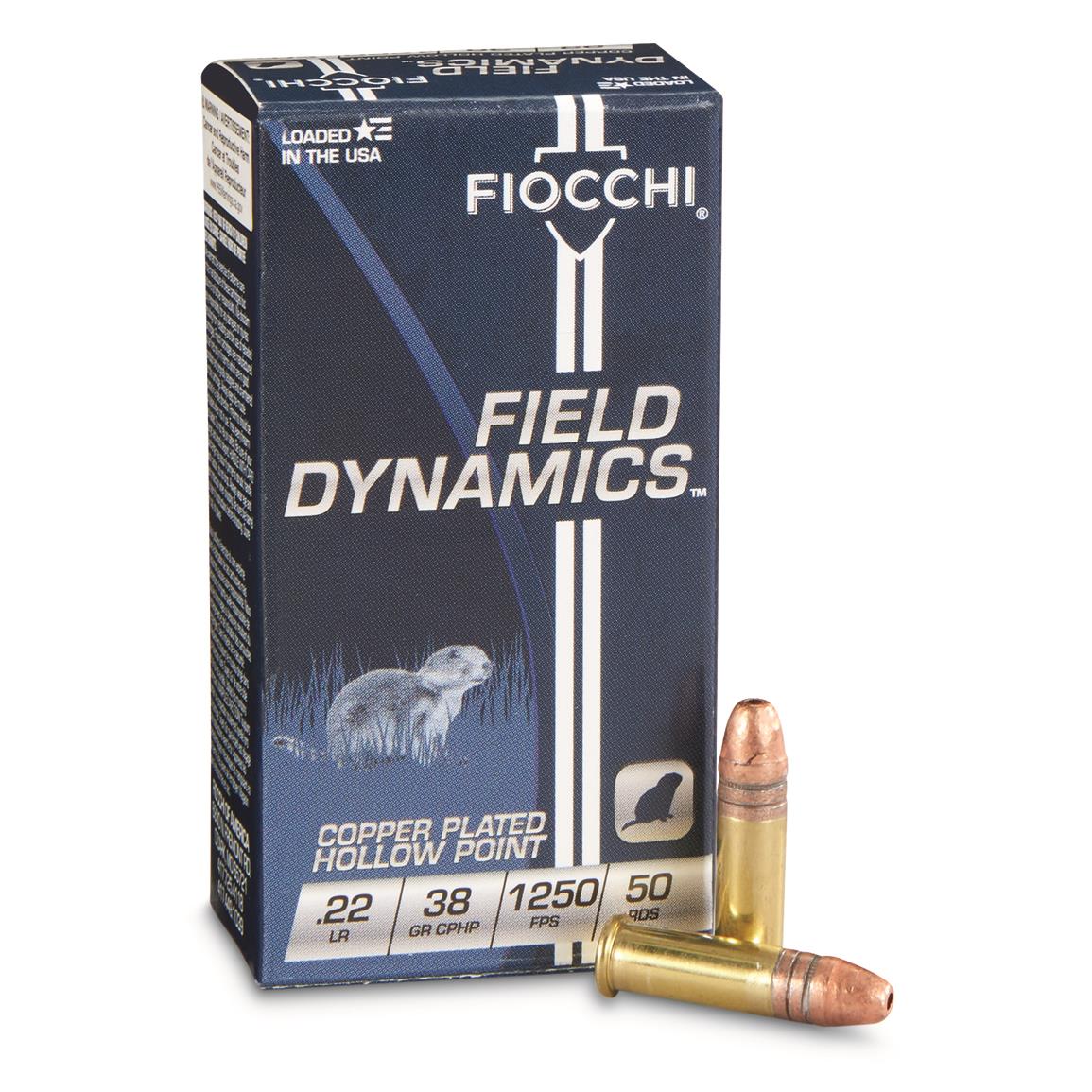 Fiocchi Performance Shooting Dynamics, .22 LR, CPHP, 38 Grain, 50 Rounds