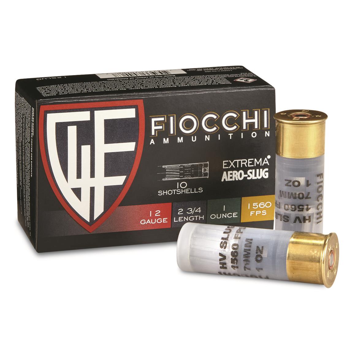 Fiocchi, 12 Gauge, 2 3/4", 1 oz., Max Rifled Slugs, 10 Rounds