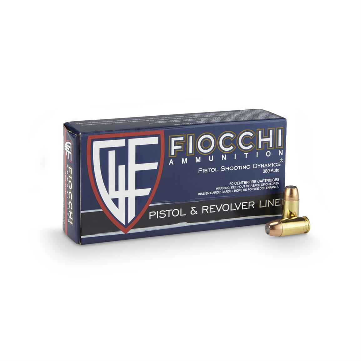 Fiocchi Shooting Dynamics, .380 ACP, JHP, 90 Grain, 50 Rounds