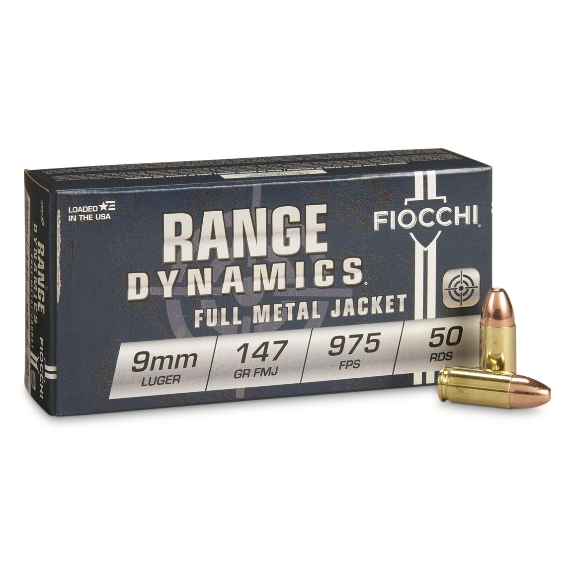 Fiocchi Range Dynamics, 9mm, FMJ, 147 Grain, 50 Rounds