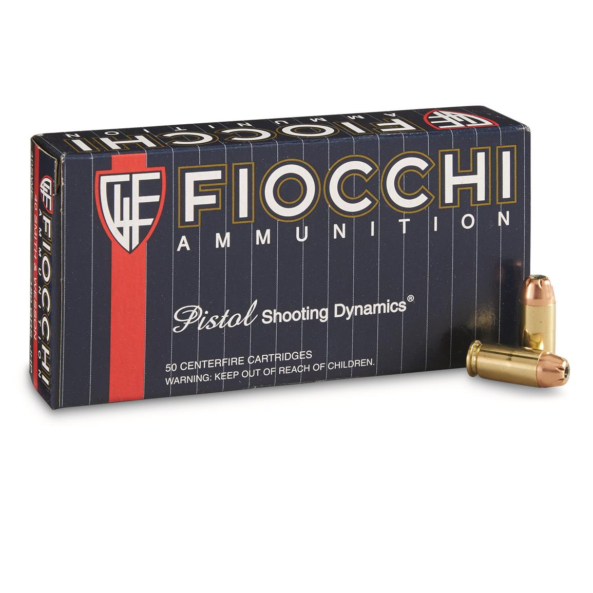 Fiocchi, Shooting Dynamics, .40 S&amp;W, JHP, 180 Grain, 50 Rounds