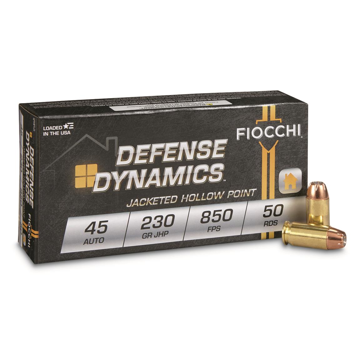 Fiocchi Pistol Shooting Dynamics, .45 ACP, XTP/JHP, 230 Grain, 50 Rounds
