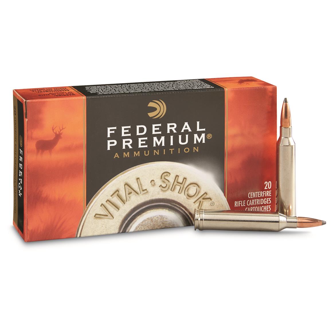 Federal Premium, Vital-Shok, 7mm Remington Magnum, NP, 140 Grain, 20 Rounds