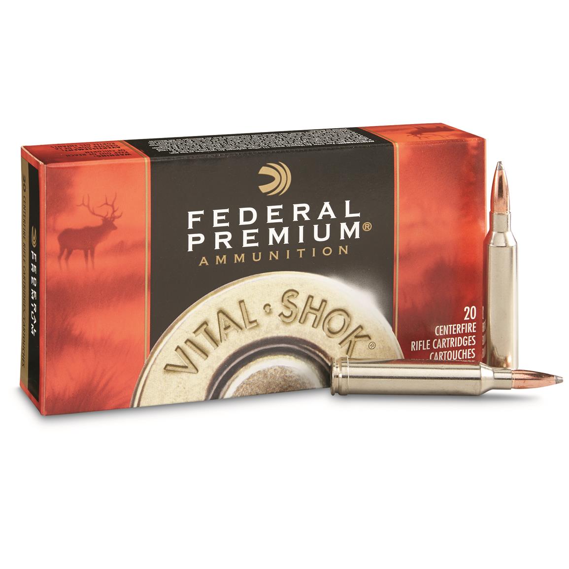 Federal Premium, Vital-Shok Nosler Partition, 7mm Remington Magnum, NP, 160 Grain, 20 Rounds