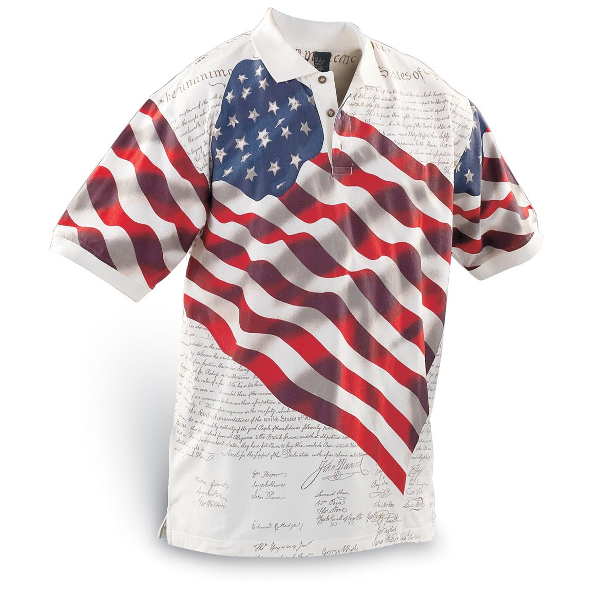 Cotton Traders® Americana Short - sleeved Polo Shirt - 105462, Shirts ...
