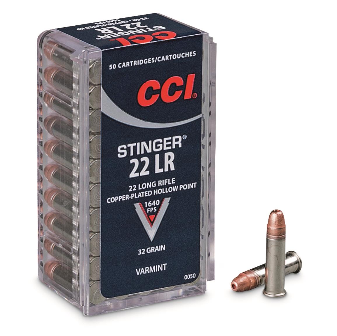 CCI Stinger Hyper Velocity 22LR CPHP 32 Grain 50 Rounds 10562 