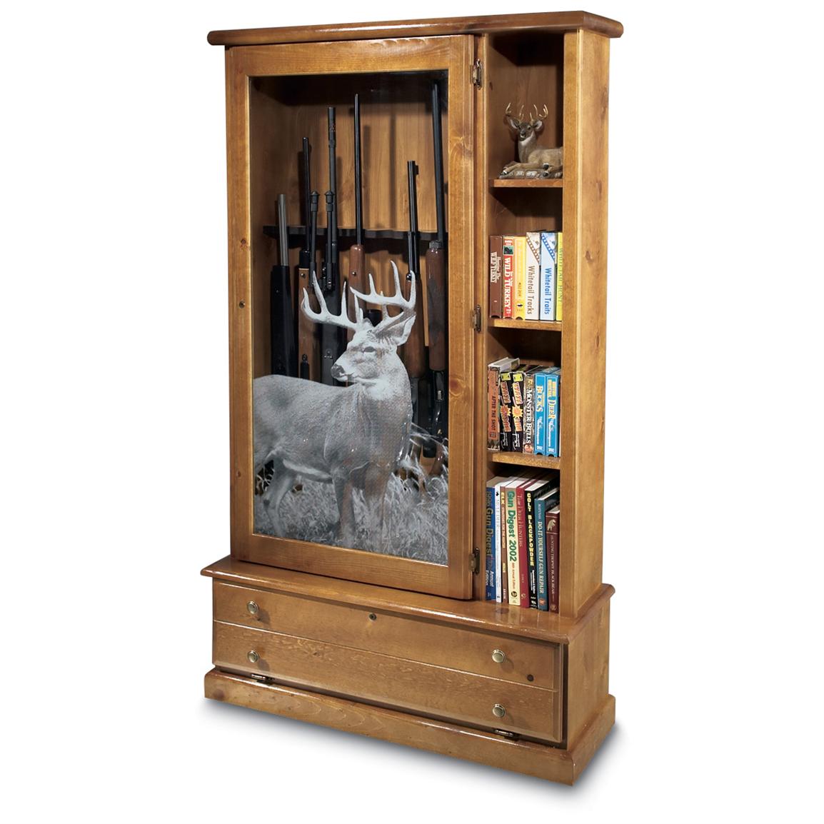 Morton Booth 8 Gun Solid Pine Library Gun Cabinet 105885 Gun