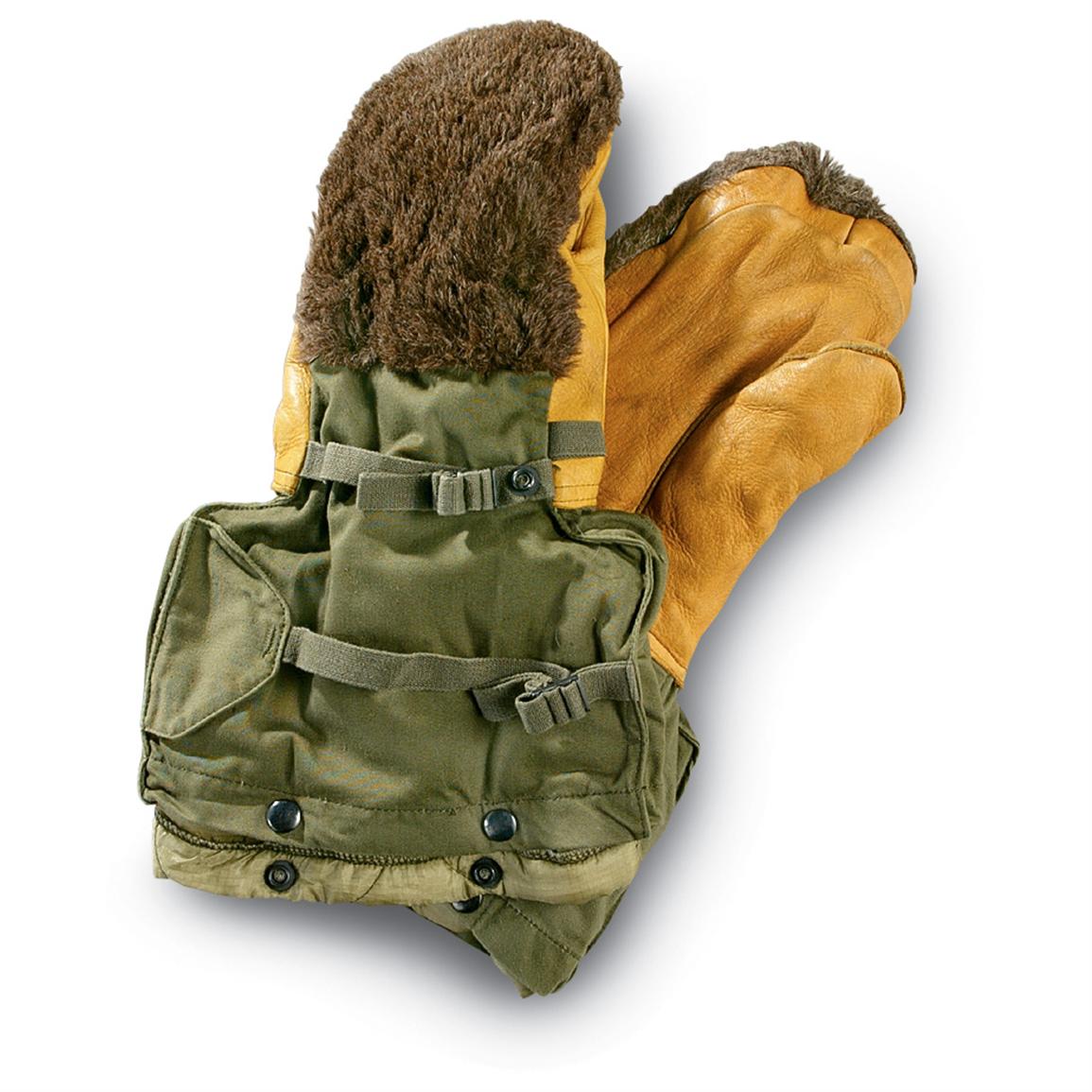 Used U.S. Military Mittens with Fur 106283, Gloves & Mittens at