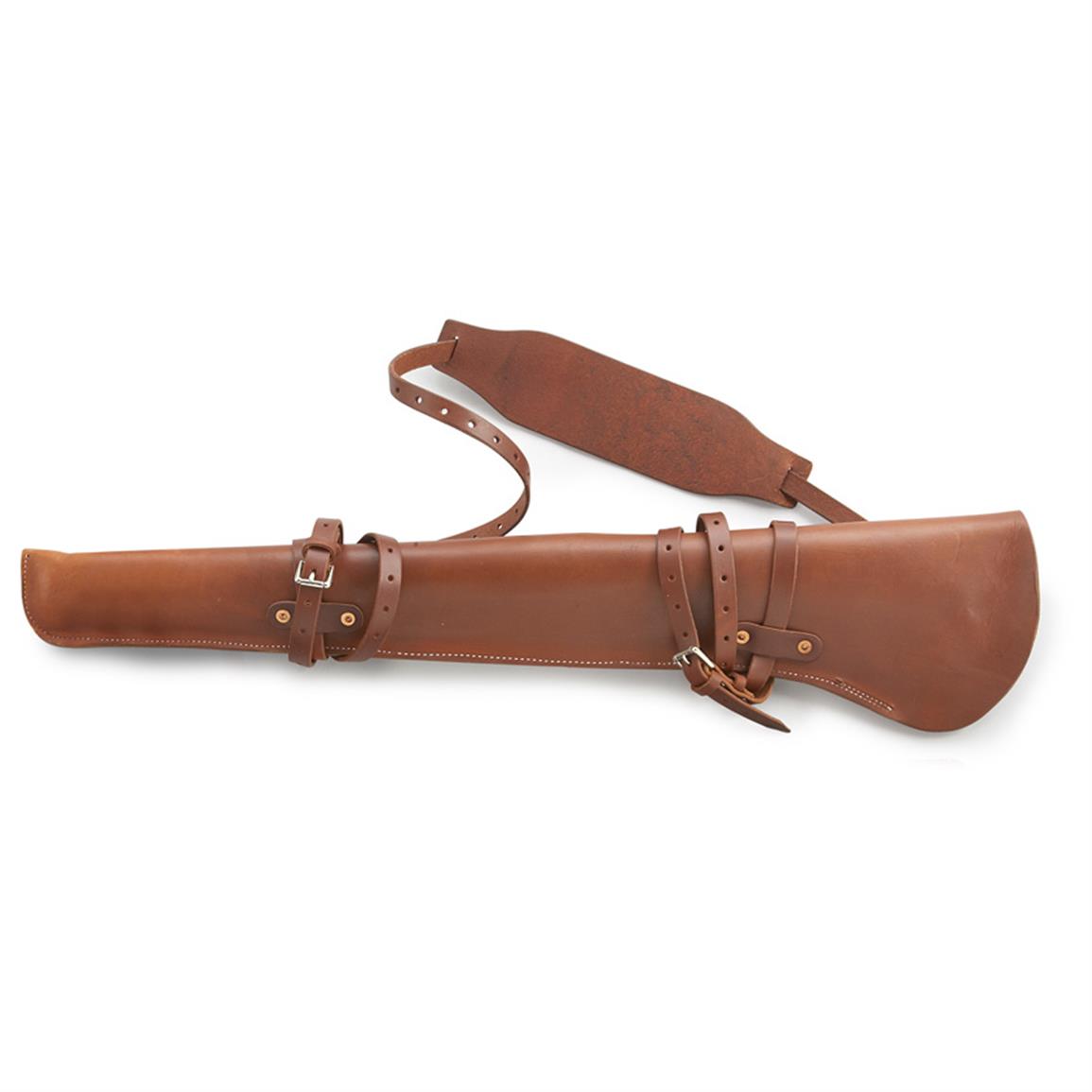 Leather Rifle Scabbard Gun Protection Hunting Firearm Carrying Transport Case 