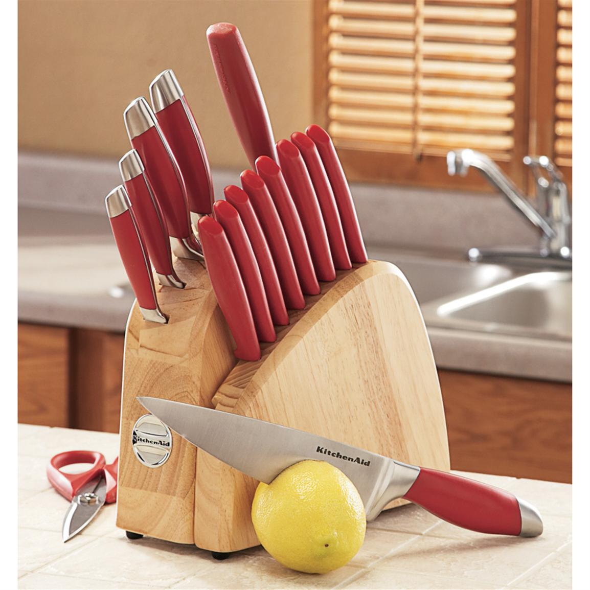 Kitchen Aid® 15Pc. Cutlery Set in Block 107443, Kitchen Knives at