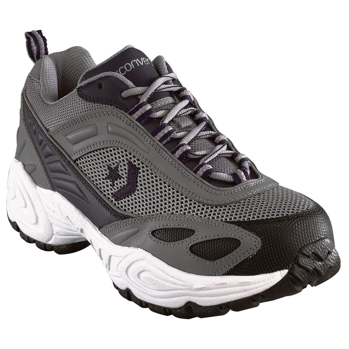 Men's Converse® Steel Toe Athletic Crosstrainers, Grey / Navy - 107476 ...