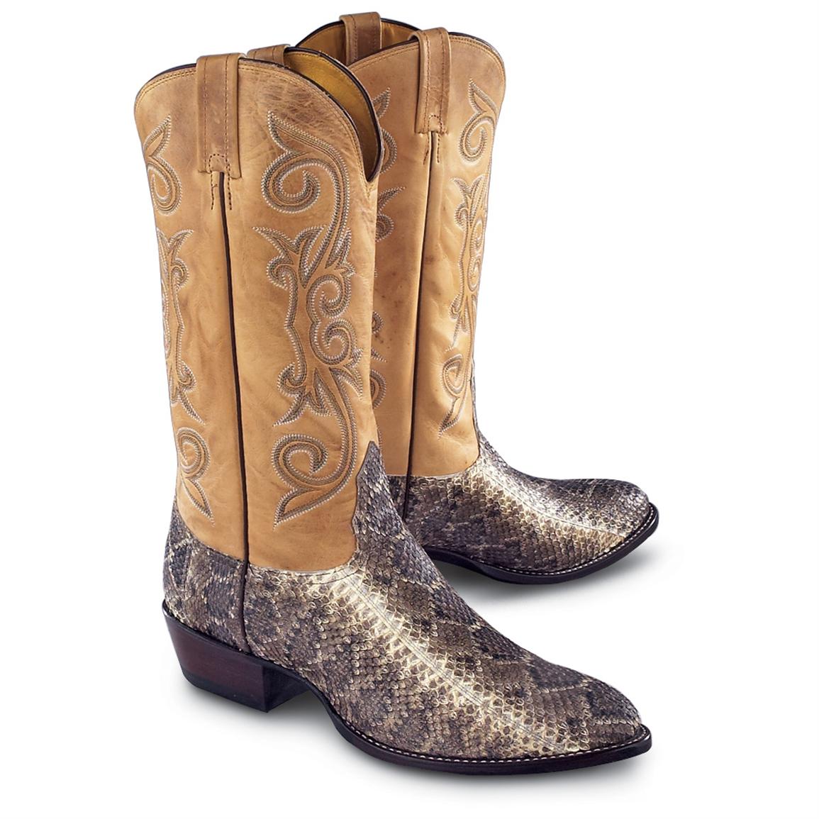 Men's Nocona™ Diamondback Rattlesnake Boots, Natural - 107781, Cowboy ...