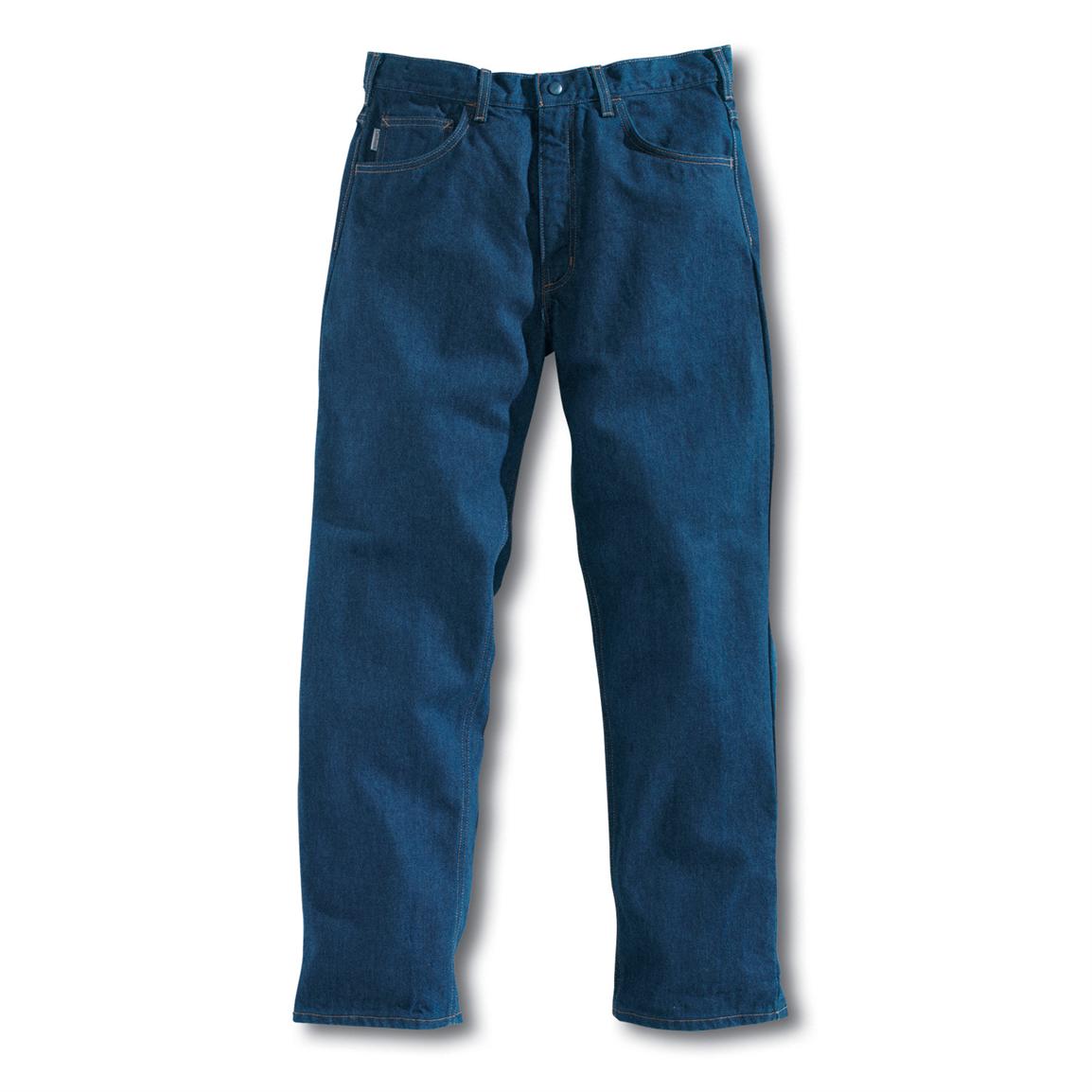 Carhartt® Flame Resistant Relaxed Fit Denim Jeans, Prewash 226783, Overalls & Coveralls at