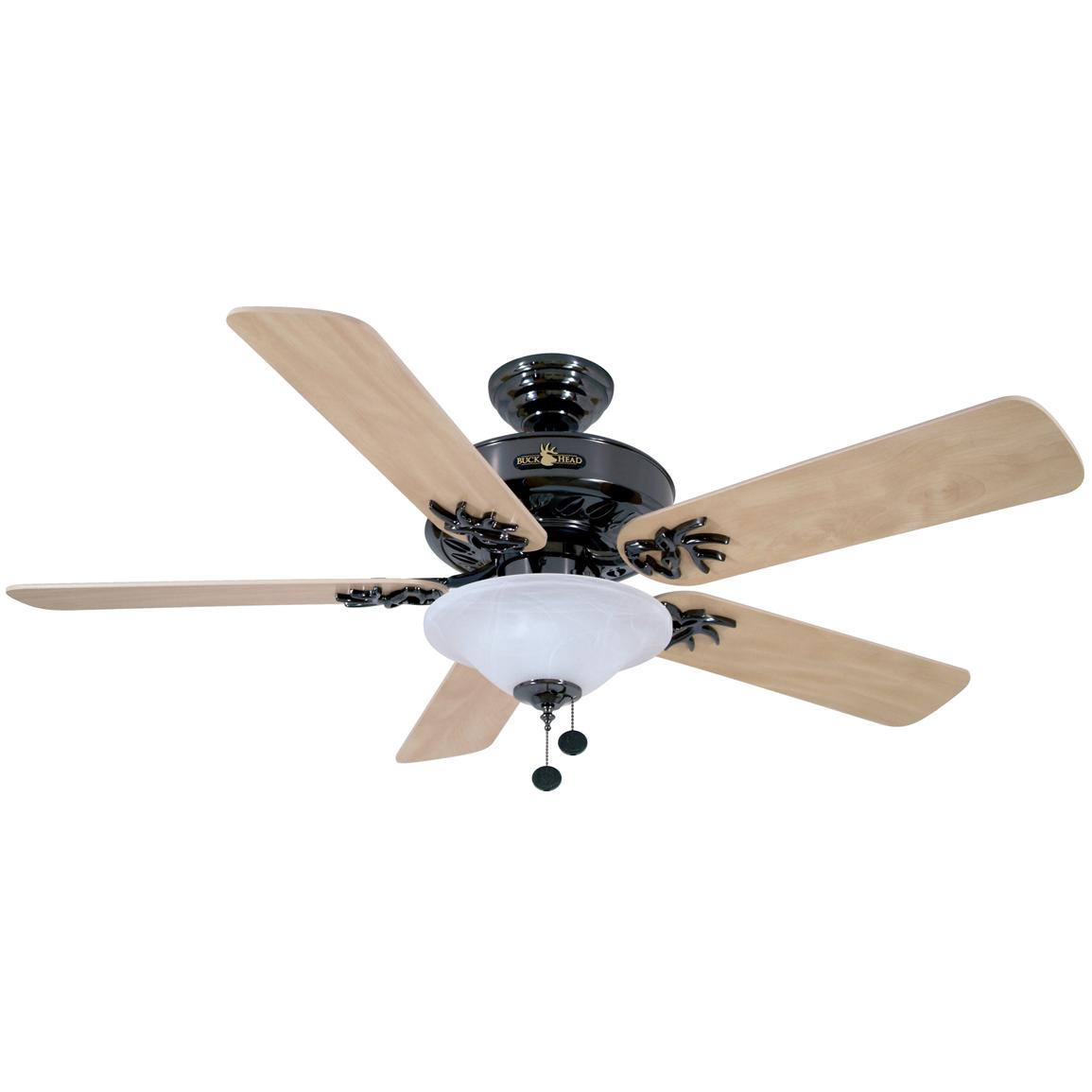 John Marshall Buckhead Series Black Chrome Ceiling Fan With Maple