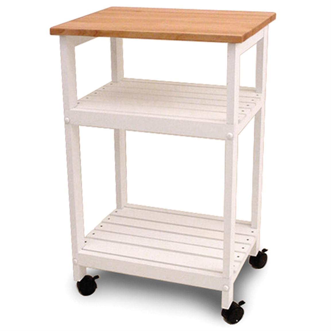 Utility / Microwave Butcher Block Cart - 110246, Kitchen & Dining at
