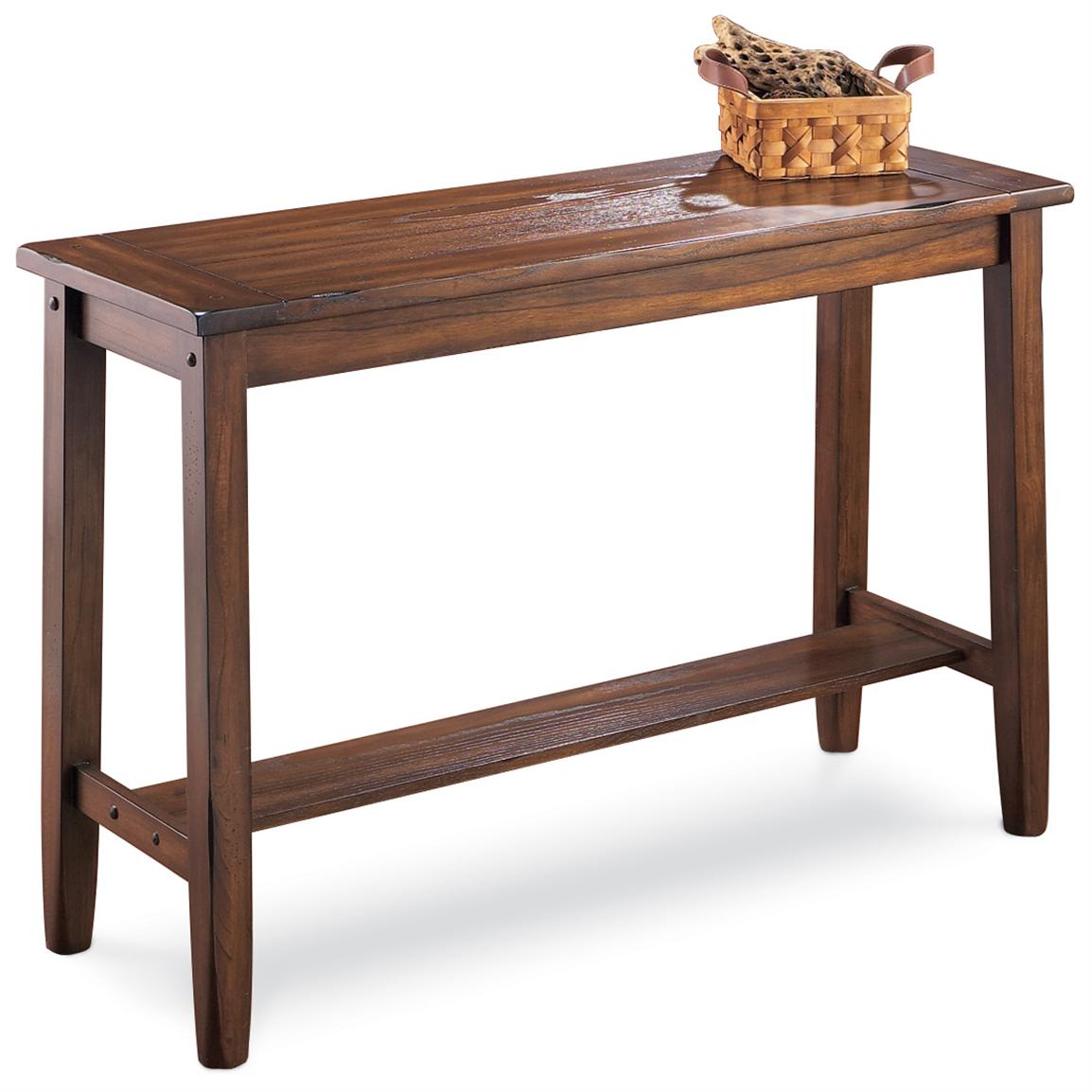 Plank Top Sofa Table, Espresso Finish 110963, Living Room at