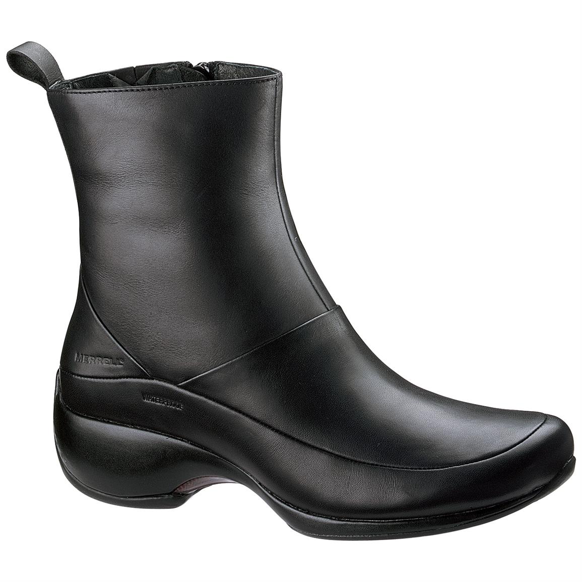 Women&#39;s Merrell® Spire Zip Waterproof Boots, Black - 111298, Casual Shoes at Sportsman&#39;s Guide