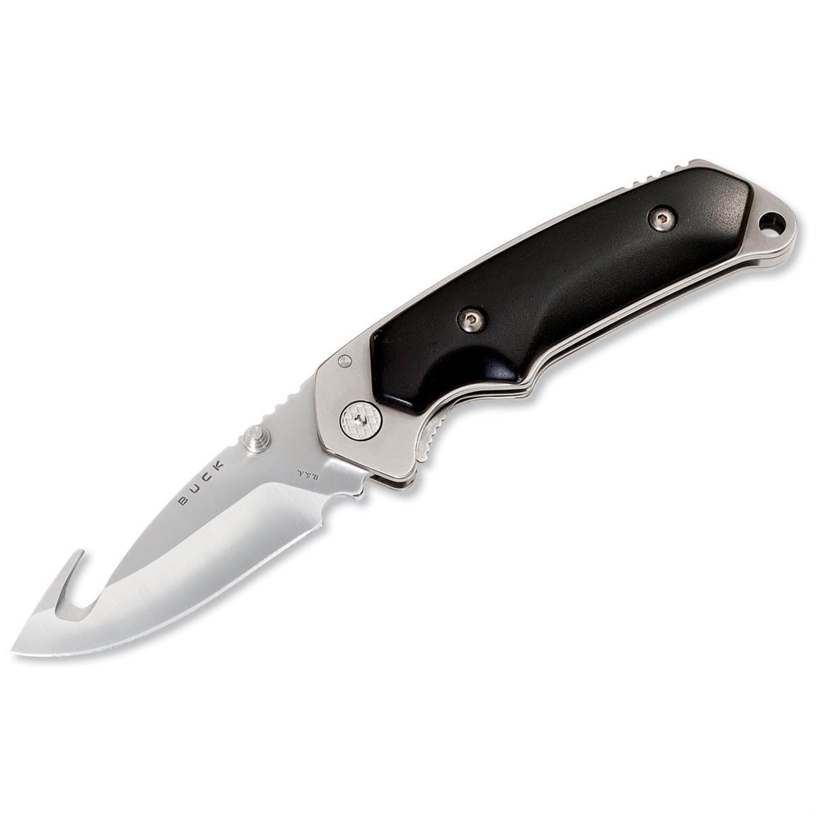 Buck Knives® Alpha Hunter® Steel Blade Knife with Gut Hook - 111493 .